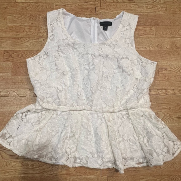 Worthington Lace Peplum Blouse - Cream - Picture 5 of 7